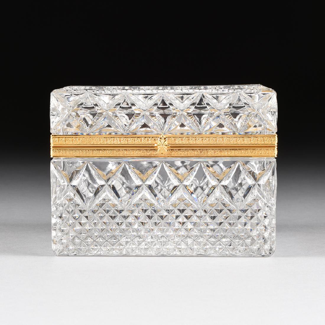 A CONTINENTAL PRESS MOLDED GLASS JEWELRY CASKET WITH (1 of 8)