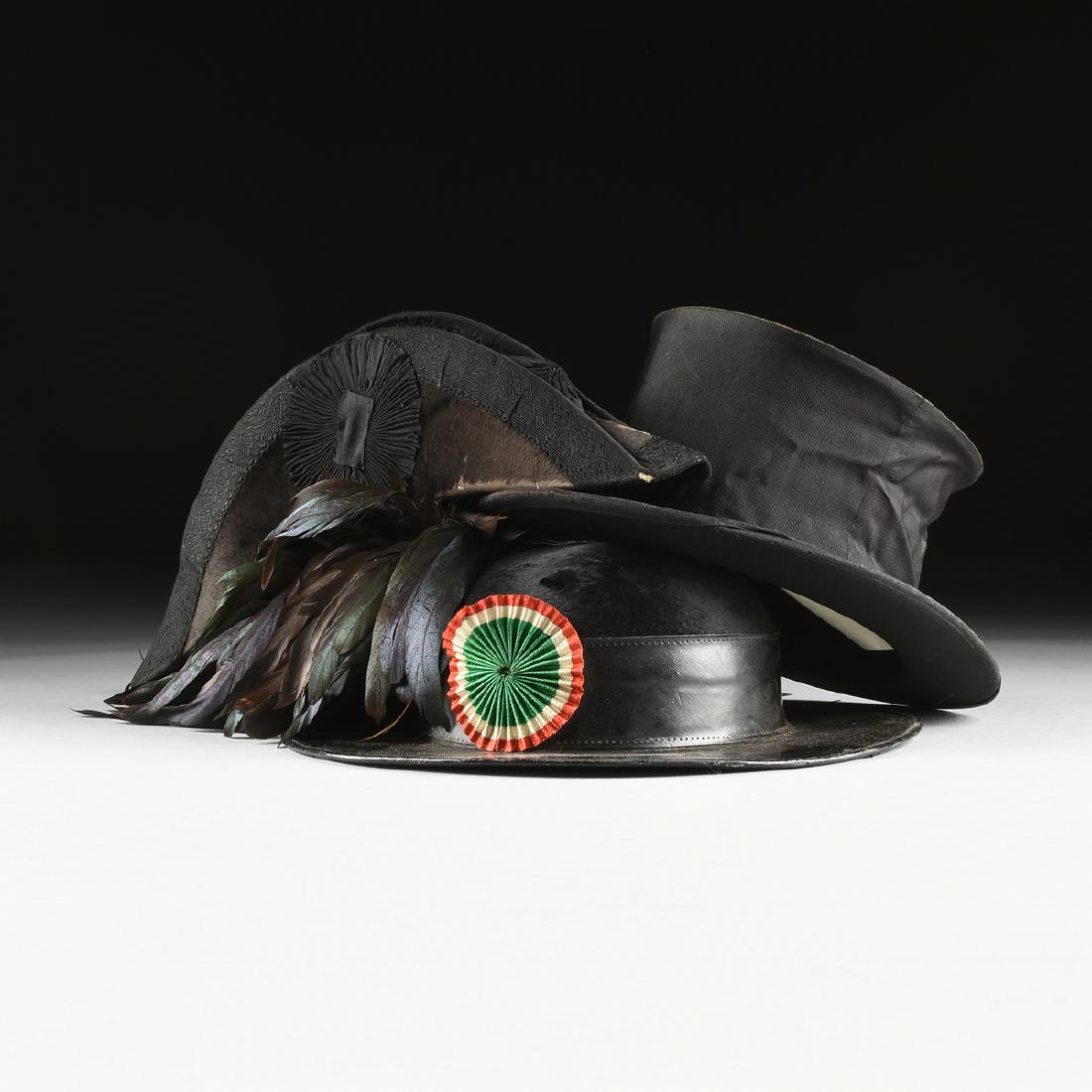 A GROUP OF THREE MEN'S DRESS HATS, CIRCA 1865-1930, (1 of 13)
