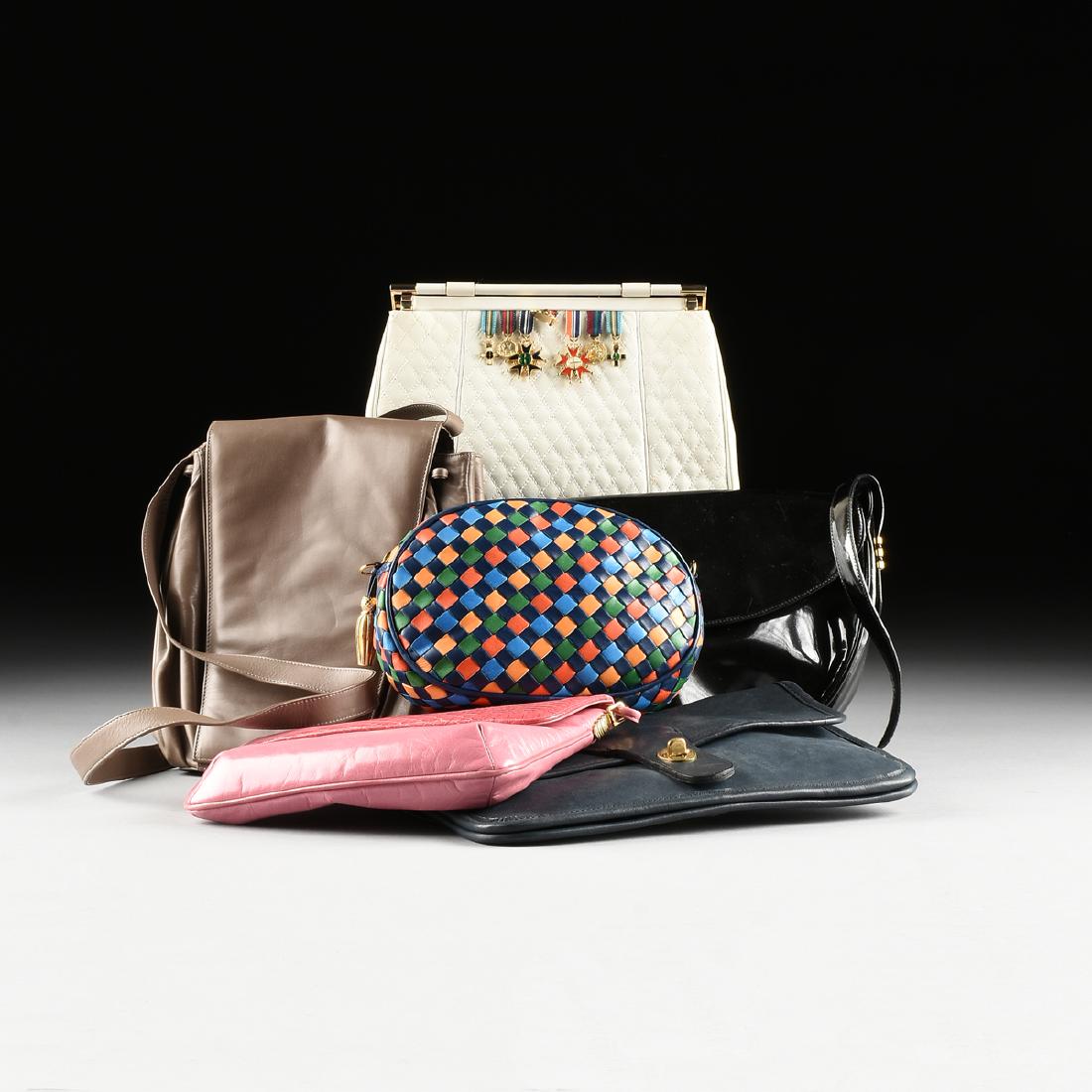 A GROUP OF SIX VINTAGE HAUTE COUTURE LEATHER HANDBAGS, (1 of 19)