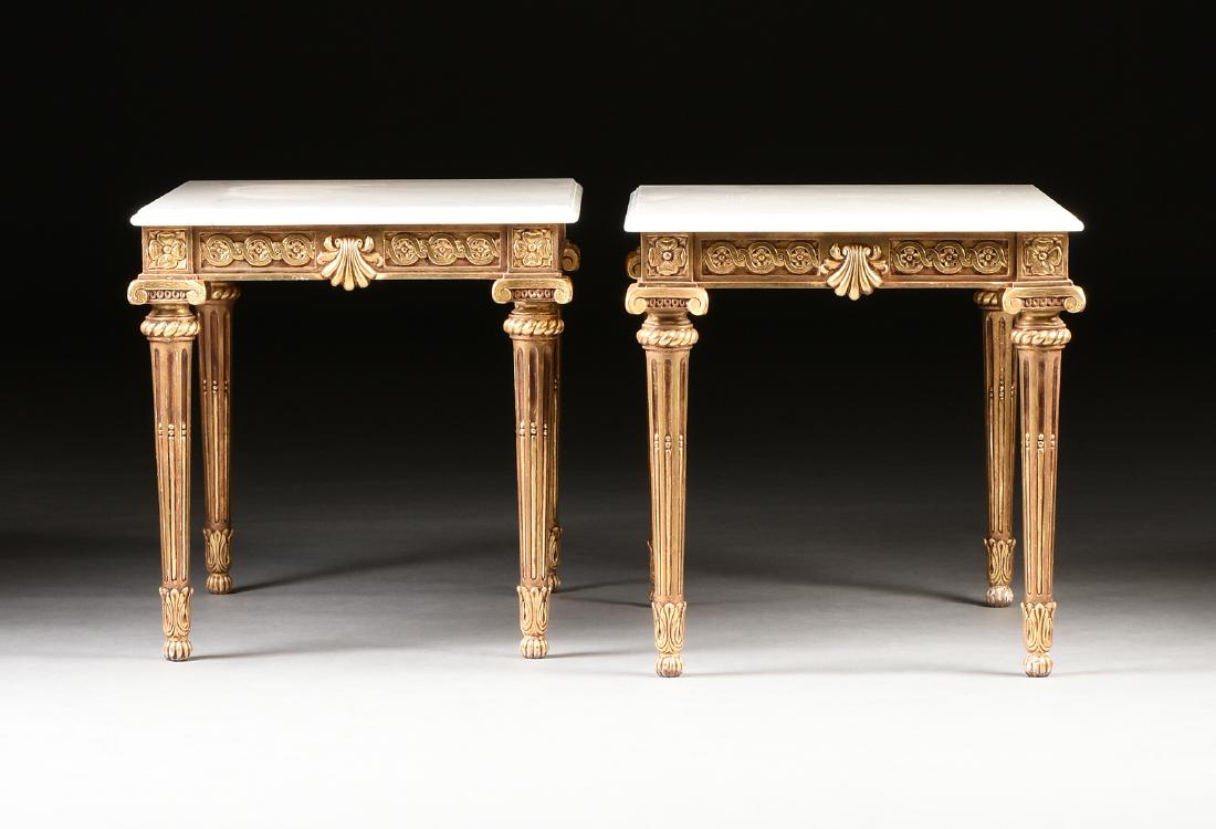 A PAIR OF ITALIAN RENAISSANCE STYLE GILTWOOD GRANITE (1 of 9)