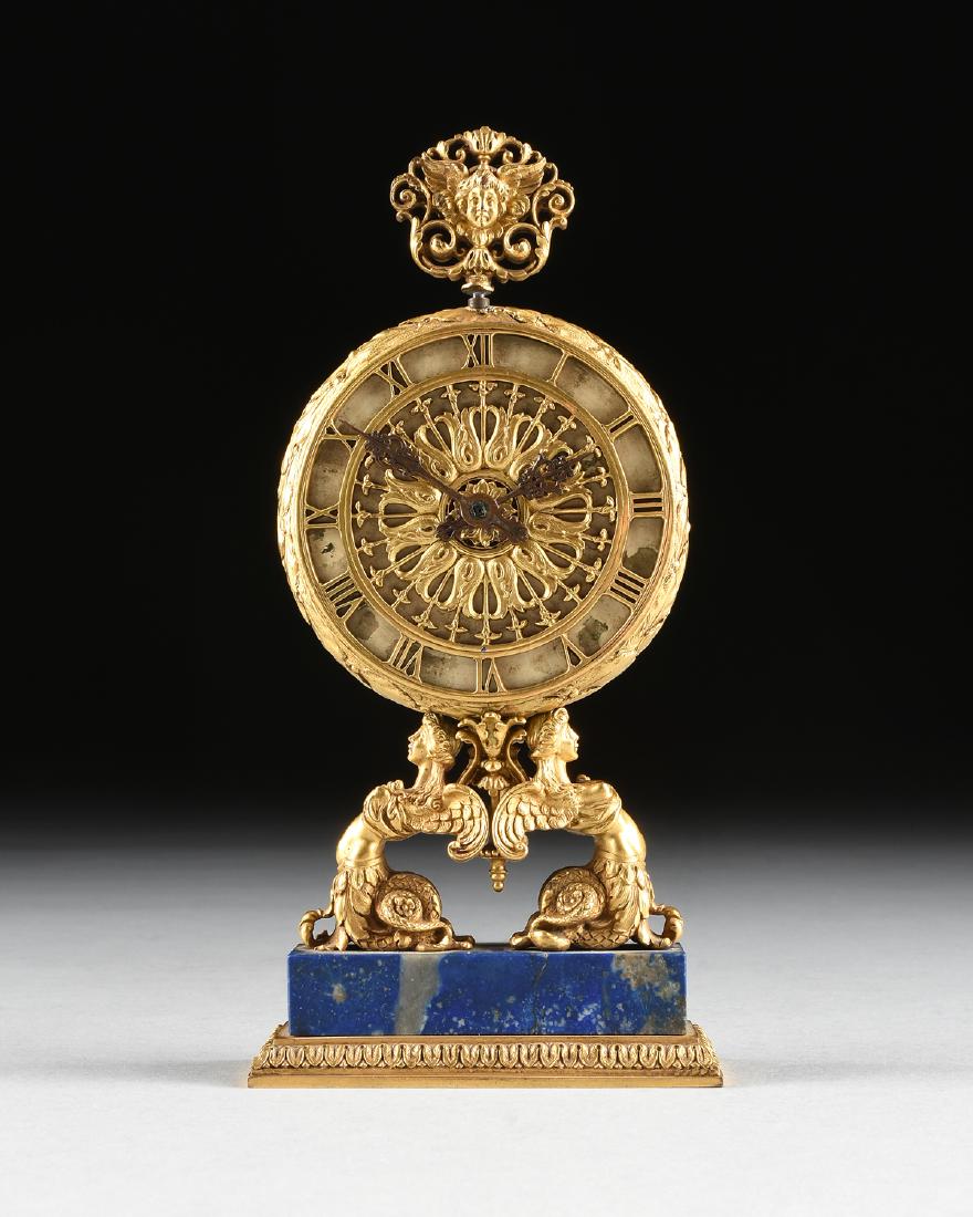 A MAJESTIC WATCH CO. EMPIRE STYLE GILT BRONZE AND LAPIS (1 of 12)