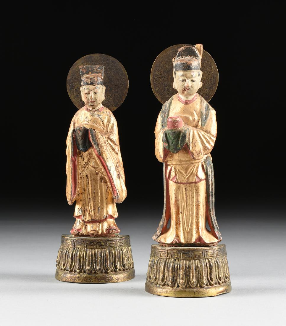 A PAIR OF CHINESE MING DYNASTY STYLE PARCEL GILT (1 of 11)