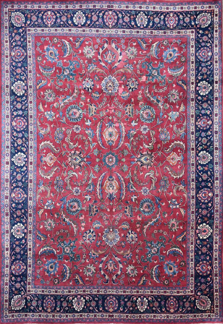 A PERSIAN HAND KNOTTED WOOL RUG, KASHAN, CENTRAL IRAN, (1 of 5)