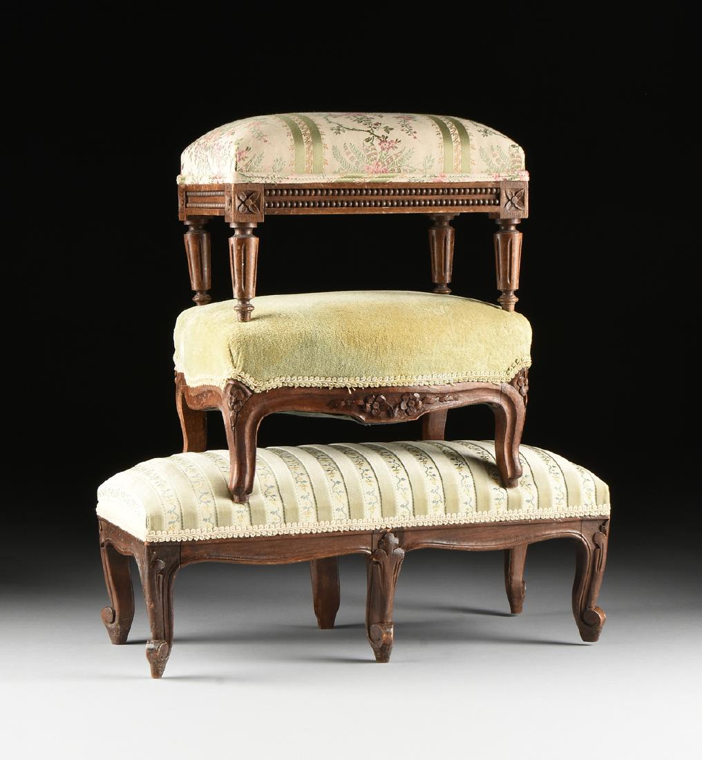 A GROUP OF THREE CONTINENTAL FOOTSTOOLS, EARLY 20TH (1 of 13)