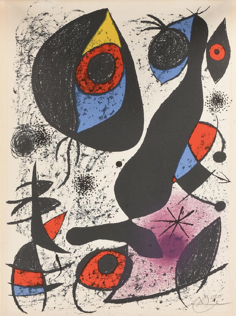after JOAN MIRO (Spanish 1893-1983) A LITHOGRAPH, (1 of 8)