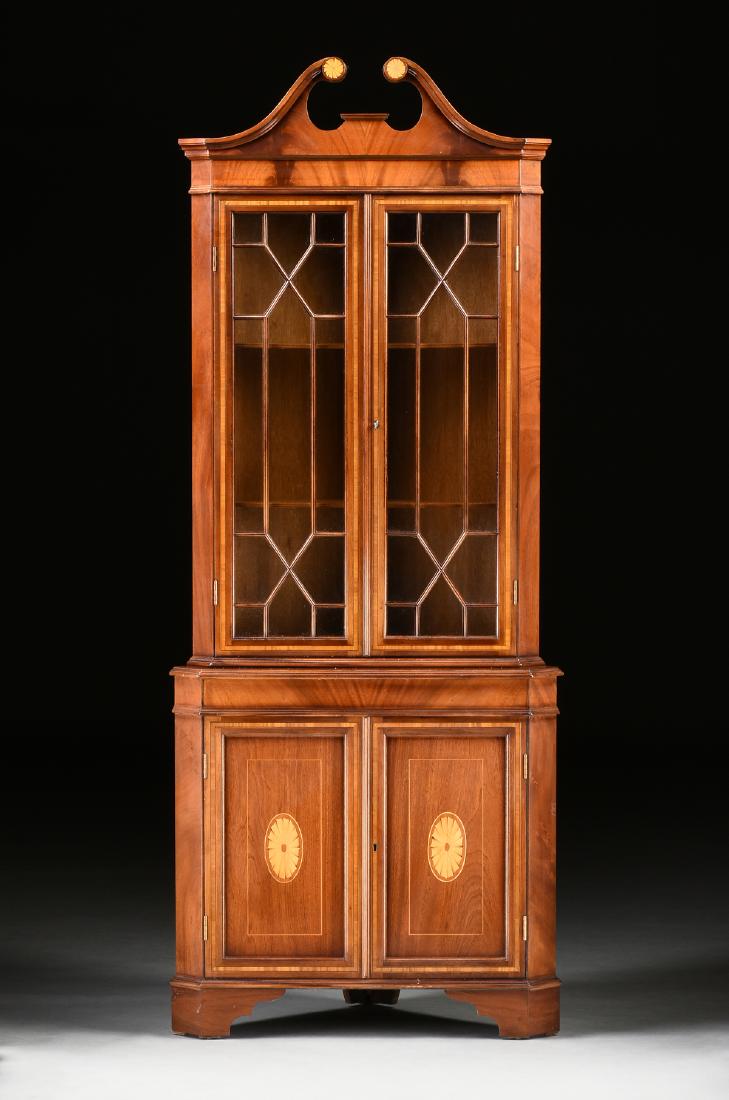 A GEORGE III STYLE STAINWOOD INLAYED MAHOGANY CORNER (1 of 11)