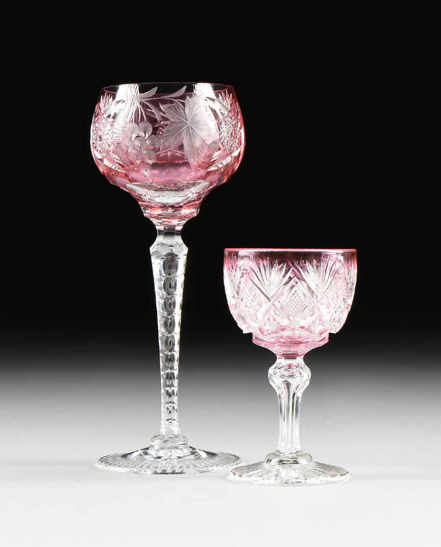 A GROUP OF TWO BOHEMIAN AND CONTINENTAL CRANBERRY GLASS (1 of 11)