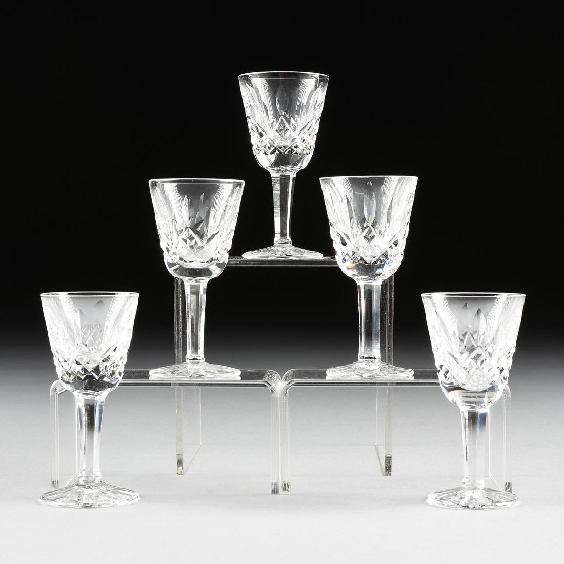 A SET OF FIVE WATERFORD CUT CRYSTAL SMALL LIQUOR (1 of 6)