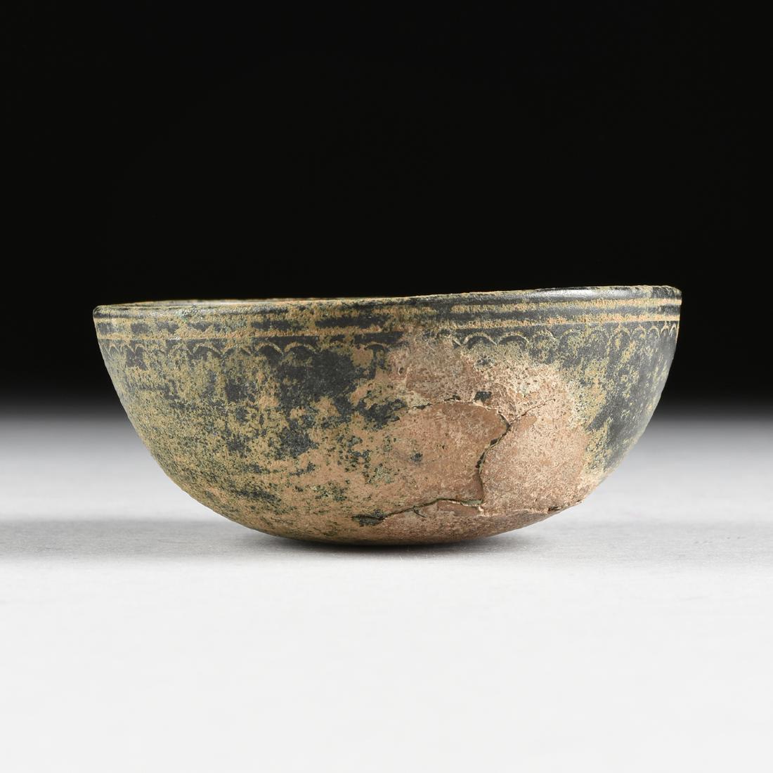 AN ANCIENT ROMAN BRONZE BOWL, FIRST CENTURY A.D., (1 of 5)