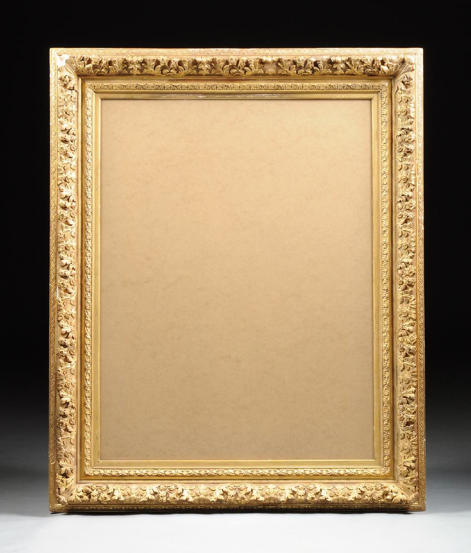 A LARGE VICTORIAN PARCEL GILT GESSO ON CARVED WOOD (1 of 4)