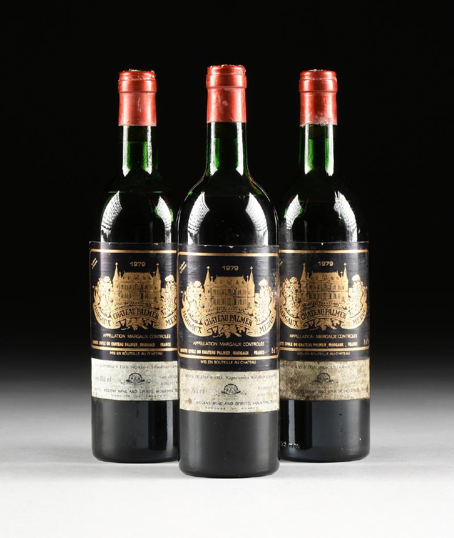 A GROUP OF THREE BOTTLES OF 1979 CHÂTEAU PALMER WINE,: A GROUP OF THREE BOTTLES OF 1979 CHÂTEAU PALMER WINE, 3ÊME GRAND CRU CLASSÊ, MARGAUX, FRANCE, all bottles 750ml.