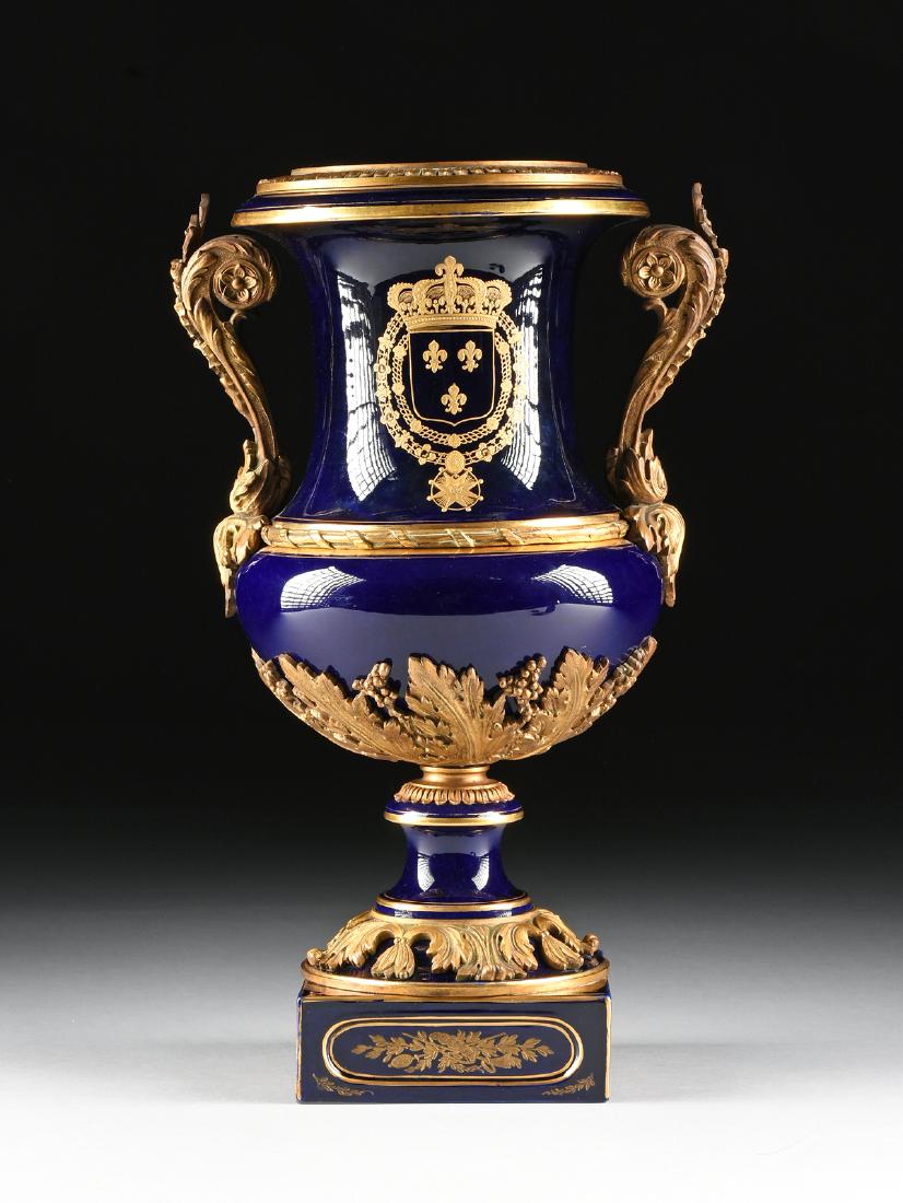 A FRENCH LOUIS XVI STYLE GILT BRONZE MOUNTED PORCELAIN (1 of 11)