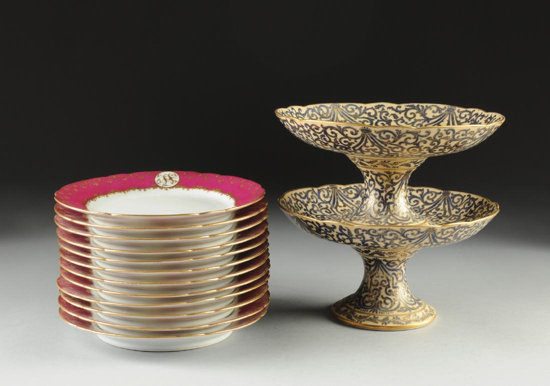 A SET OF TWELVE AUSTRIAN RASPBERRY GROUND LUNCHEON (1 of 9)