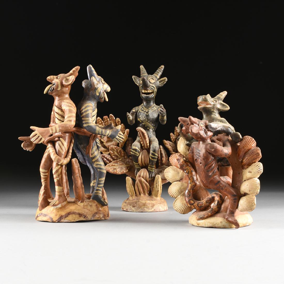 A GROUP OF THREE MEXICAN TERRA COTTA "DIABLITO" FOLK (1 of 18)