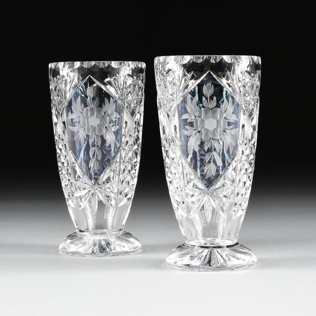 A PAIR OF BOHEMIAN STYLE FLASHED, ETCHED, AND CUT GLASS (1 of 7)