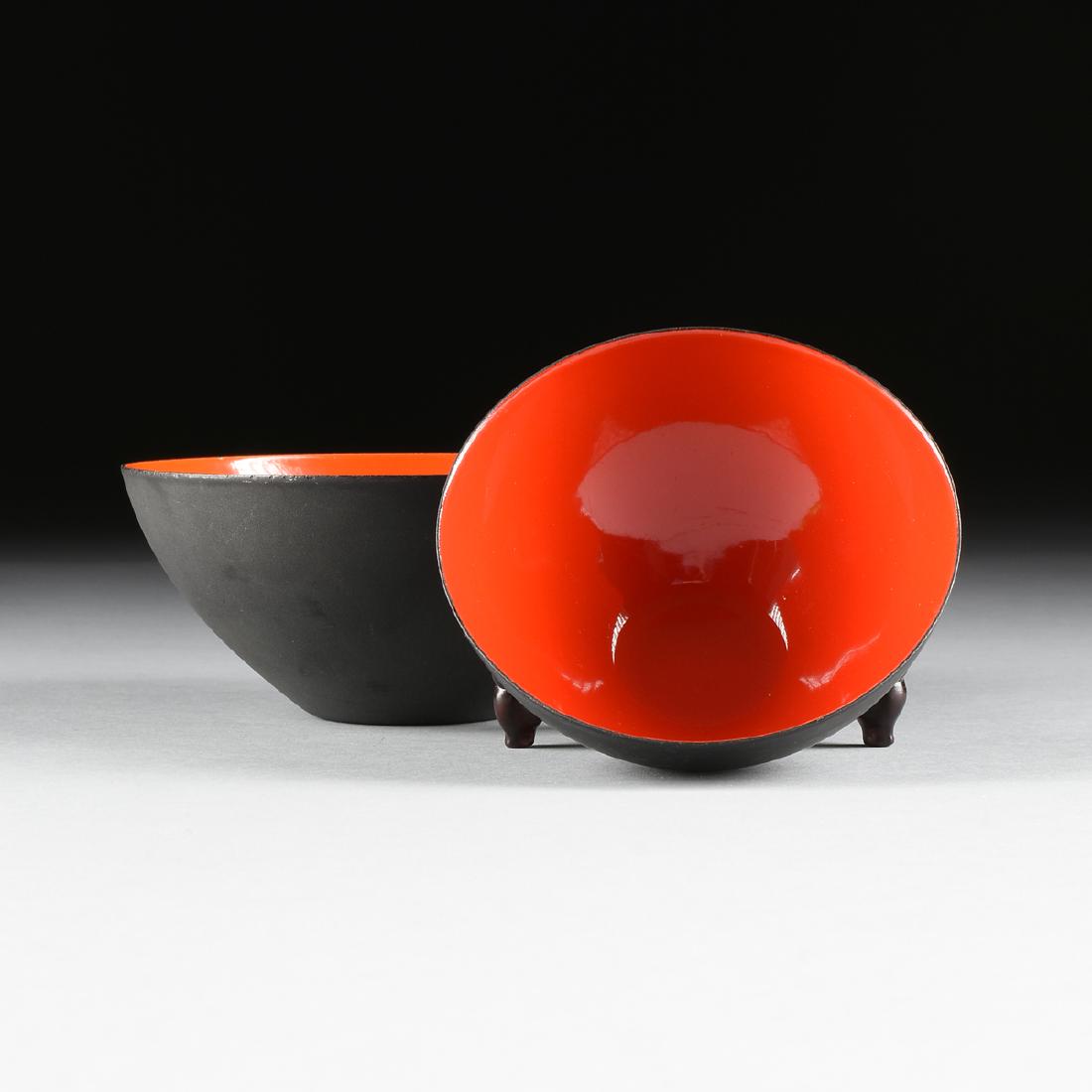 TWO HERBERT KRENCHEL (Danish 1922-2014) ENAMELED STEEL (1 of 7)