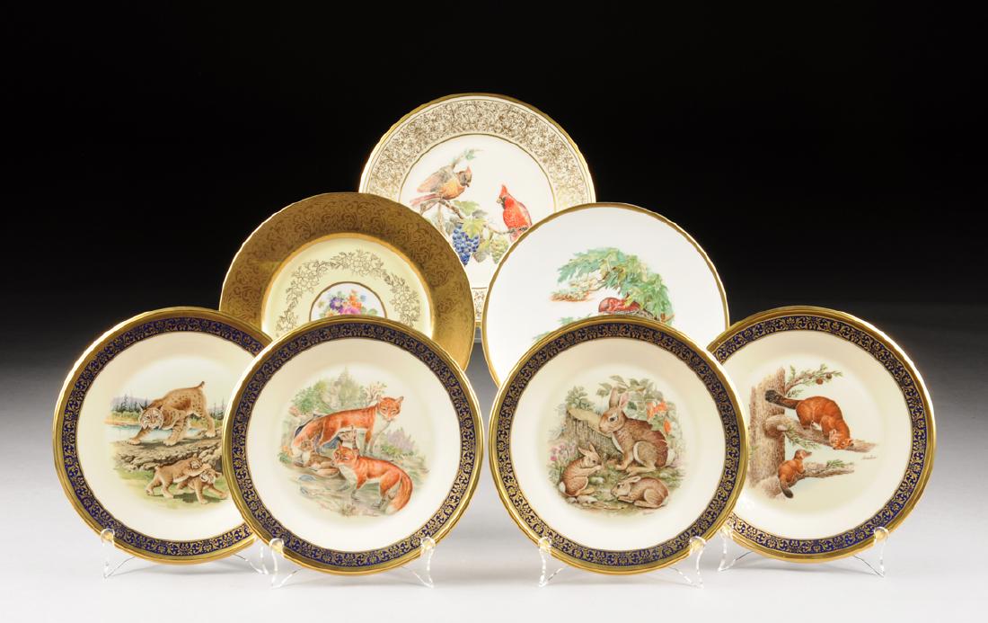 A COLLECTION OF SIX PLATES BY LENOX AND DECORATED BY (1 of 12)