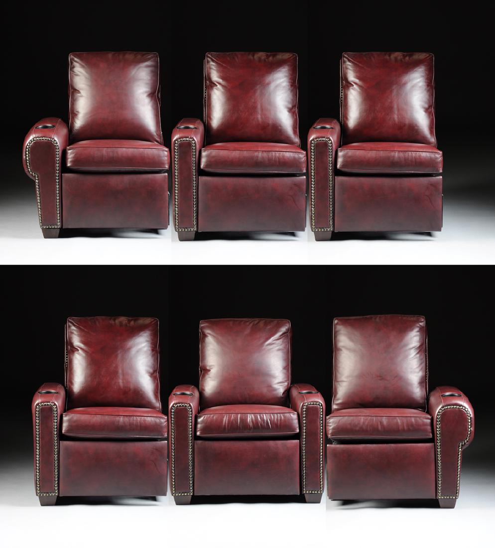 A CONTEMPORARY SIX PIECE LEATHER CRAFT OXBLOOD LEATHER (1 of 13)
