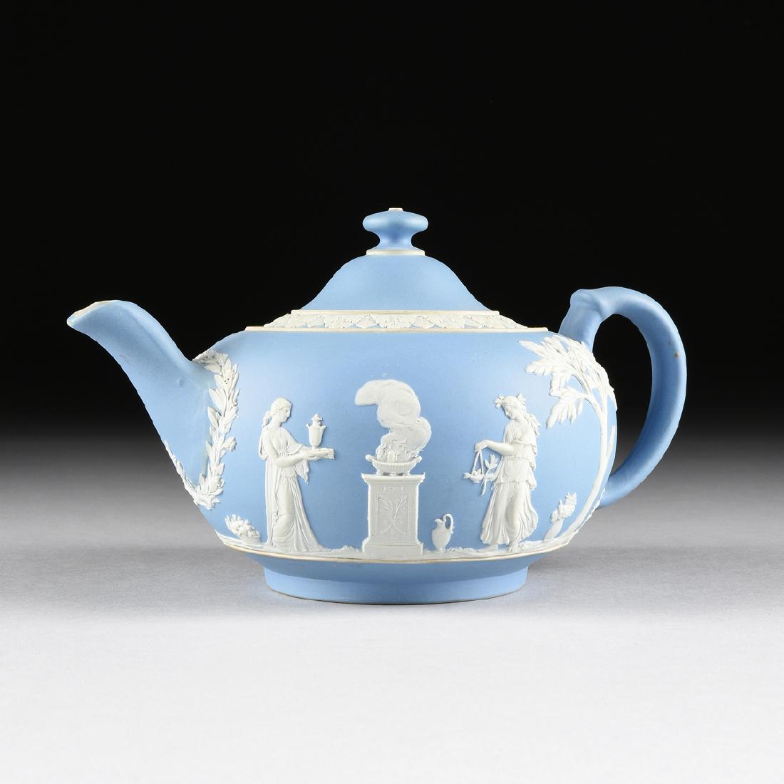 A WEDGWOOD MEDIUM BLUE AND LIGHT BLUE JASPER WARE (1 of 10)