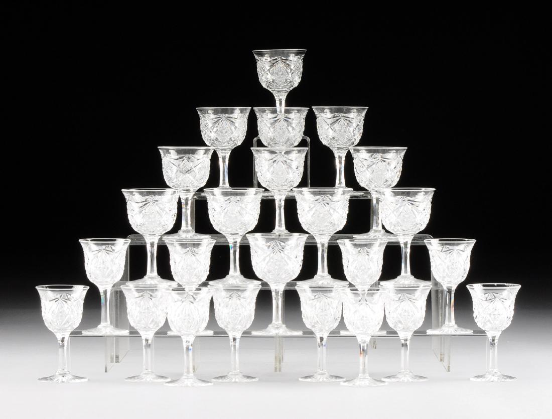A SET OF TWENTY-FOUR CUT CRYSTAL STEMWARE ATTRIBUTED TO (1 of 6)