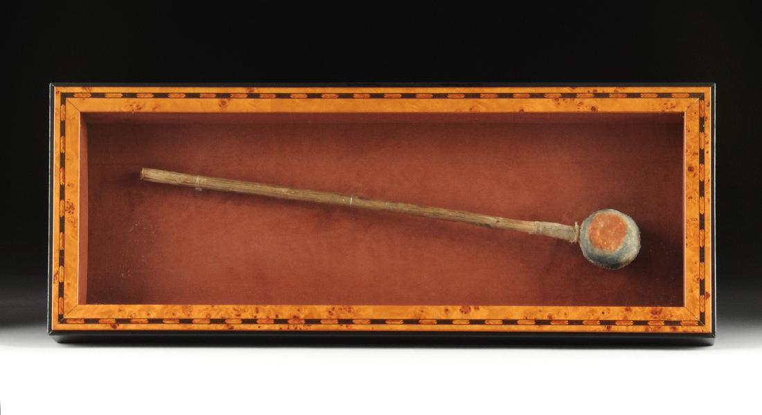 A FRAMED NATIVE AMERICAN WAR CLUB, 20TH CENTURY, (1 of 5)