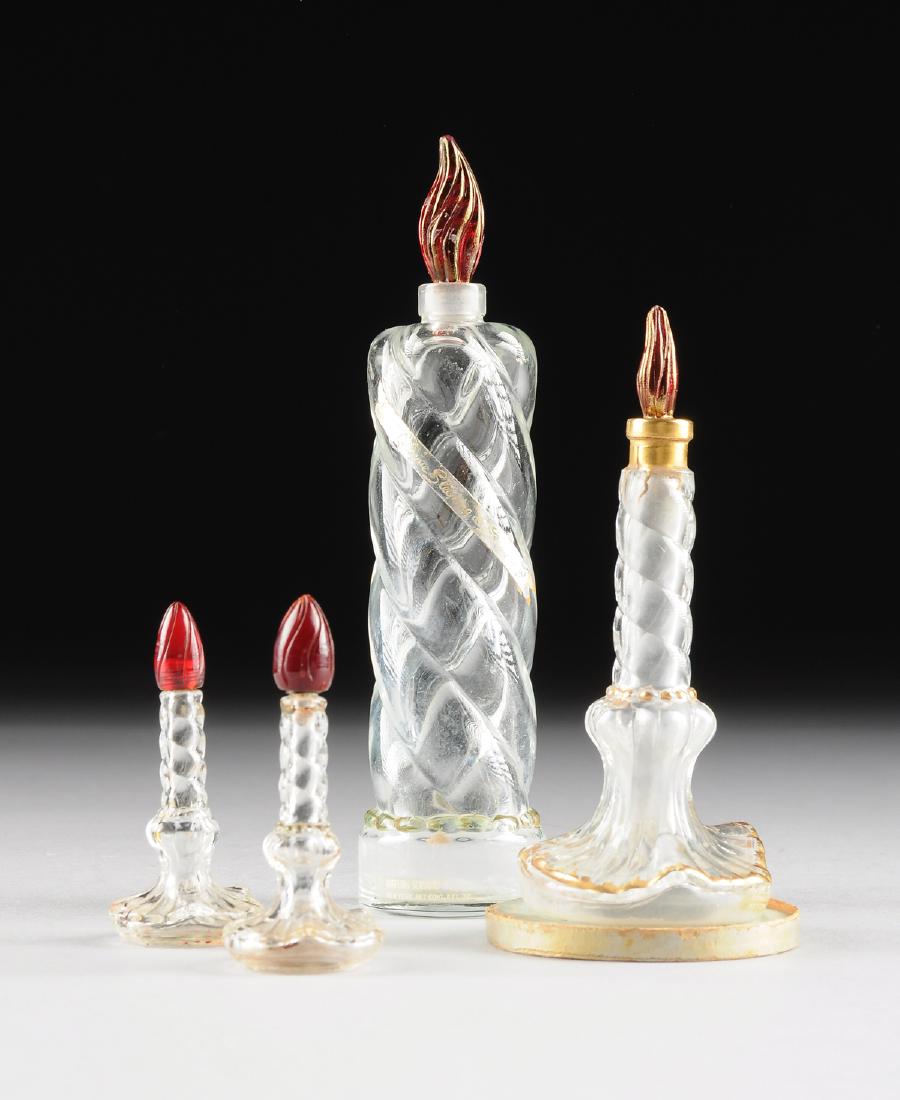 A GROUP OF "SLEEPING" GLASS FIGURAL PERFUME BOTTLES FOR: A GROUP OF "SLEEPING" GLASS FIGURAL PERFUME BOTTLES FOR ELSA SCHIAPARELLI (French/Italian 1890-1973), CIRCA 1938, designed by Surrealist painter René Magritte (Belgian 1898-1967), in the form of a tw