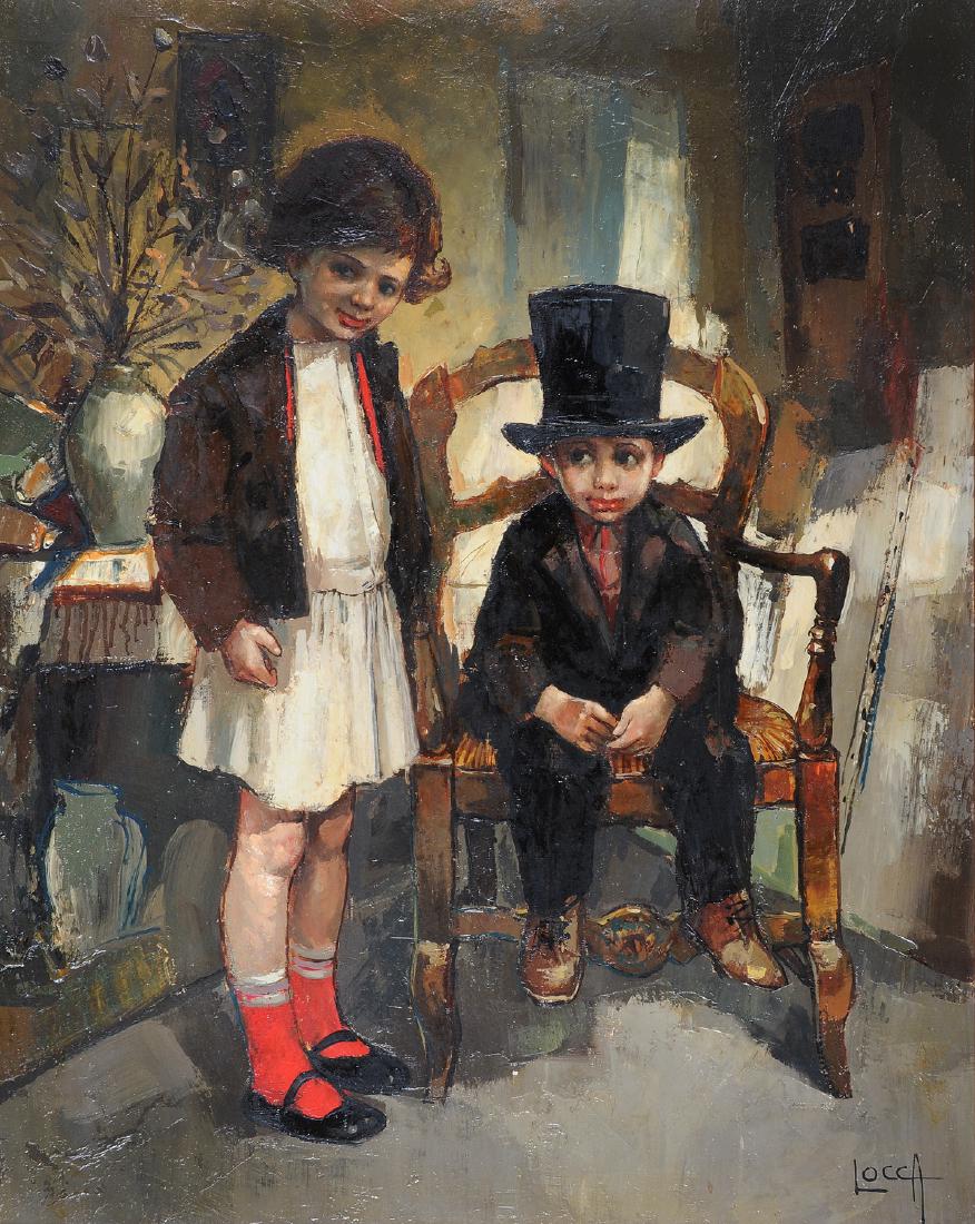 BERNARD LOCCA (Italian 1926-1997) A PAINTING, "Young (1 of 5)