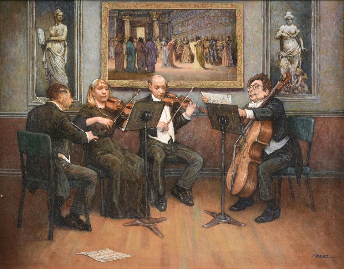 JOSE PEREZ (American b. 1929) A PAINTING, "Quartet," (1 of 13)