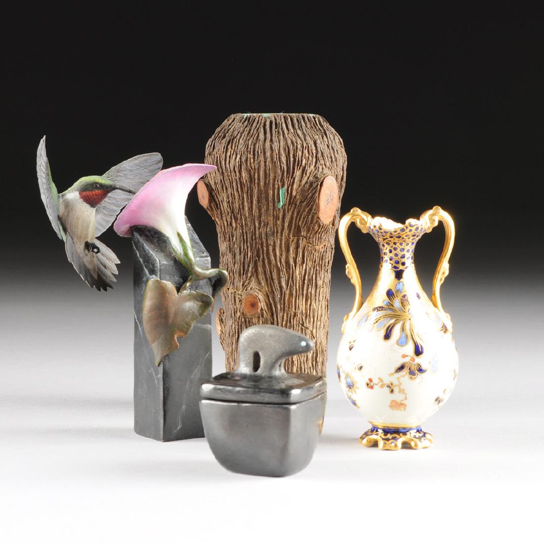 A MISCELLANEOUS GROUP OF FOUR SMALL POTTERY, PORCELAIN, (1 of 13)