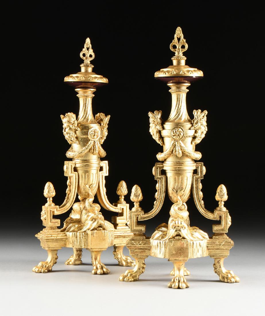 A PAIR OF LOUIS XVI STYLE GILT BRONZE GARNITURE (1 of 12)
