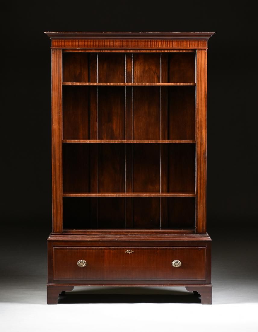 A WILLIAM IV STYLE MAHOGANY OPEN DISPLAY BOOKCASE ON (1 of 8)