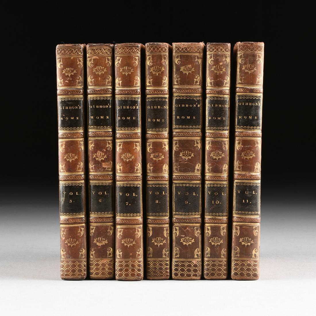 EDWARD GIBBONS (British 1737-1794) A SET OF SEVEN: EDWARD GIBBONS (British 1737-1794) A SET OF SEVEN BOOKS, "The History of the Decline and Fall of the Roman Empire," Plumber and Brewis Printers, Love Lane, Little Eastcheap, 1818, 7 Volumes, Volumes 5