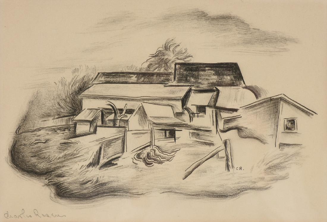 CHARLES ROSEN (American 1878-1950) A DRAWING, "Building (1 of 8)