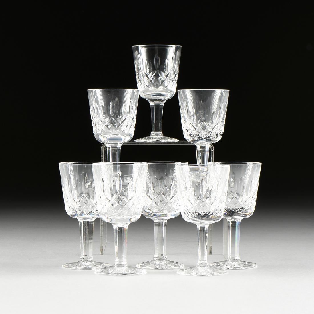 A SET OF EIGHT WATERFORD CUT CRYSTAL CORDIAL GLASSES, (1 of 4)