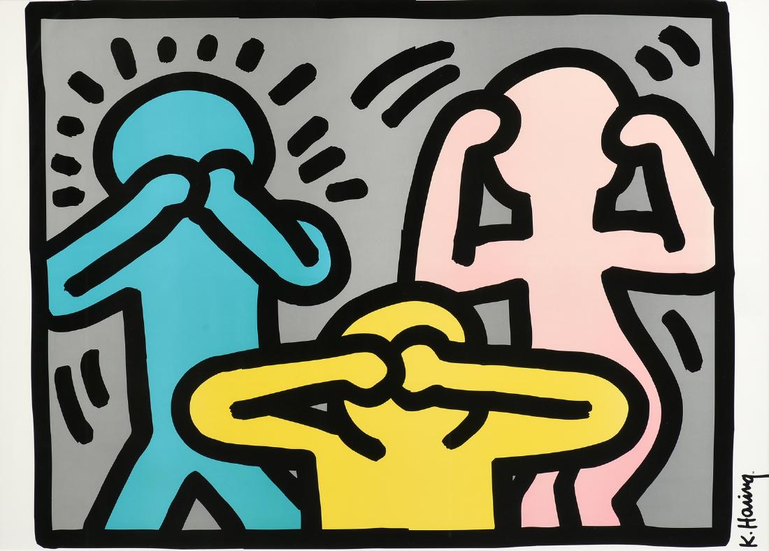 after KEITH HARING (American 1958-1990) A PRINT, "Hear (1 of 9)