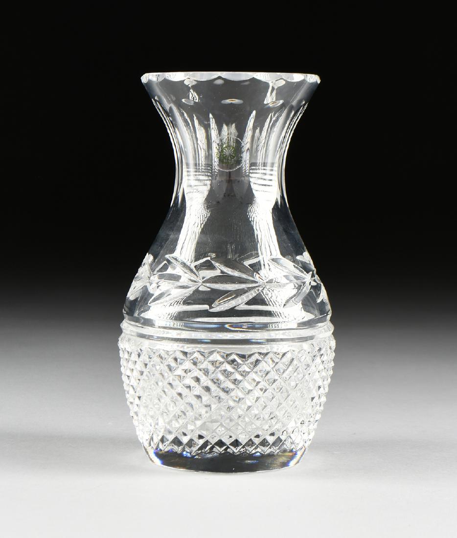A GALWAY CUT CRYSTAL VASE, IRELAND, LATE 20TH CENTURY, (1 of 5)