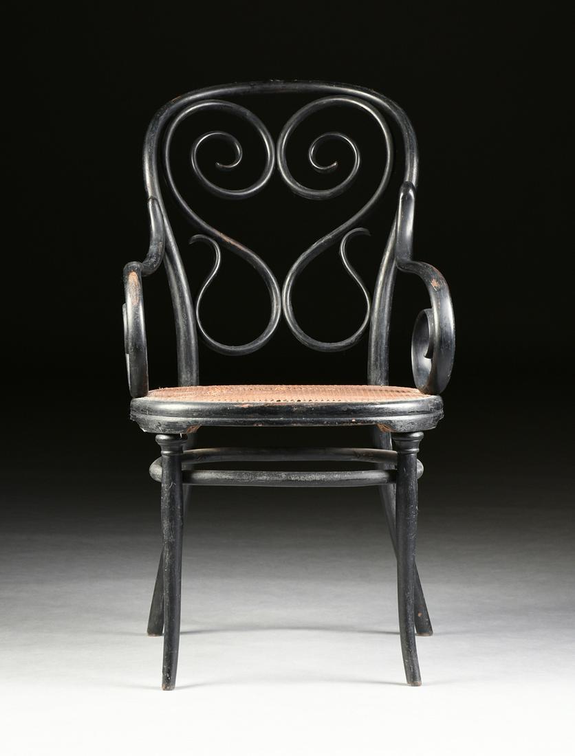 attributed to GEBRUDER THONET, AN EBONIZED BENTWOOD (1 of 8)