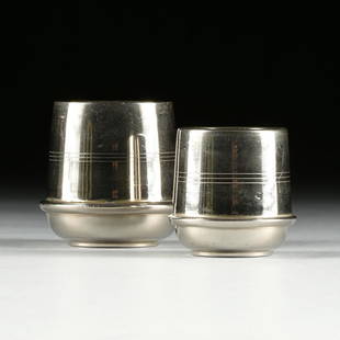 A PARTIAL ELITE BRASS WORKS ART DECO SILVER PLATE AND: A PARTIAL ELITE BRASS WORKS ART DECO SILVER PLATE AND GLASS SMOKING SET, FOR CAMIRAND LIMITED, MONTREAL, CANADA, CIRCA 1930-1940, the set comprising a silver plate matchstick holder with green