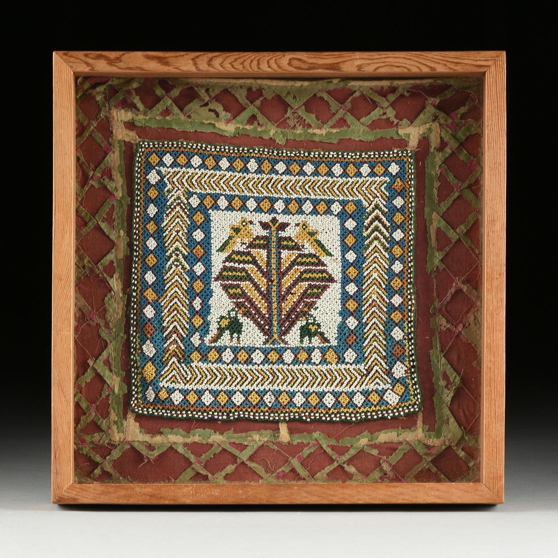 A NATIVE AMERICAN SAC & FOX TRIBES POLYCHROME BEADED (1 of 6)