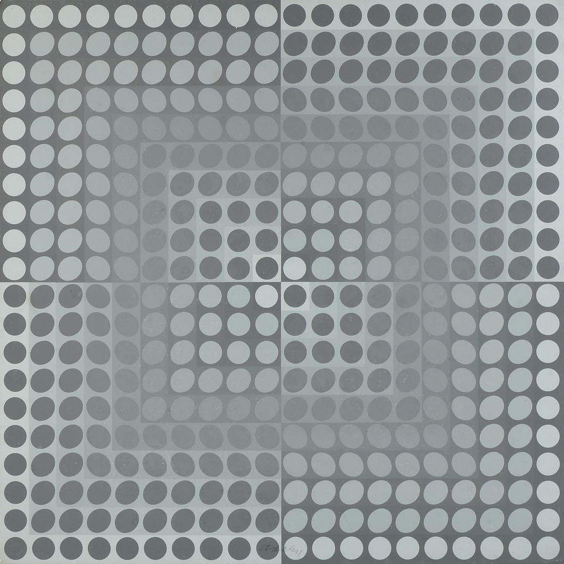 VICTOR VASARELY (Hungarian 1906-1997) A PRINT, "Dots" (1 of 9)