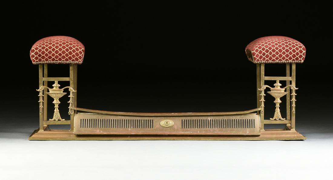 AN ENGLISH NEOCLASSICAL STYLE GILT BRONZE AND BRASS (1 of 2)