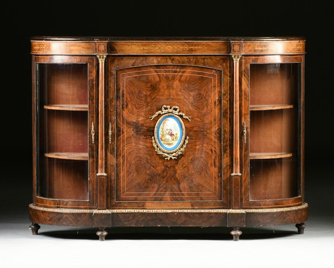 A VICTORIAN SATINWOOD AND WALNUT MARQUETRY INLAID (1 of 8)