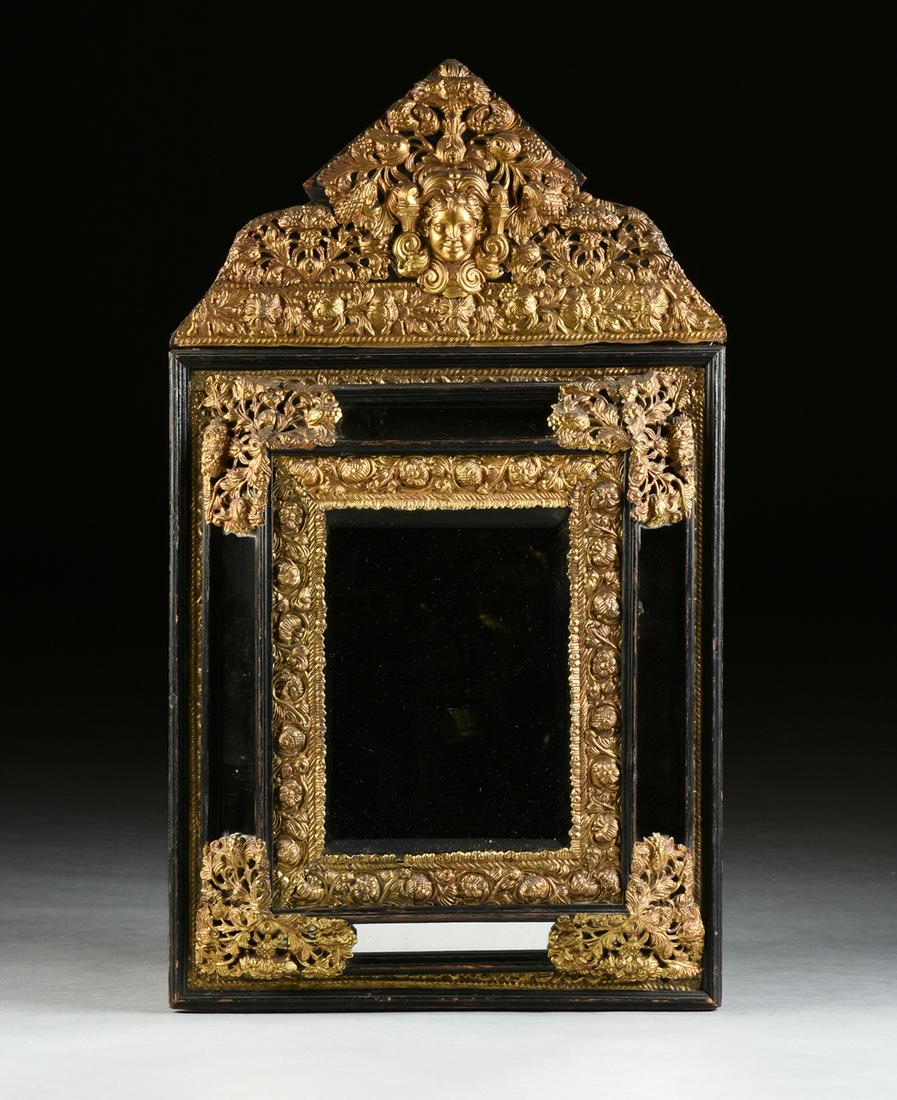 A DUTCH BAROQUE STYLE GILT REPOUSSE METAL AND EBONIZED (1 of 4)