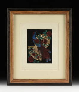 CATHERINE BUTLER PENDLEY (American 20th Century) A PAIR: CATHERINE BUTLER PENDLEY (American 20th Century) A PAIR OF INTAGLIO ENGRAVINGS, "Empress Eugenie Jewel," and "Napoleon III Jewel," hand water colored and gilt engraving on cream paper, image within