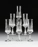 A SET OF SIX NACHTMANN CUT CRYSTAL CHAMPAGNE FLUTES,