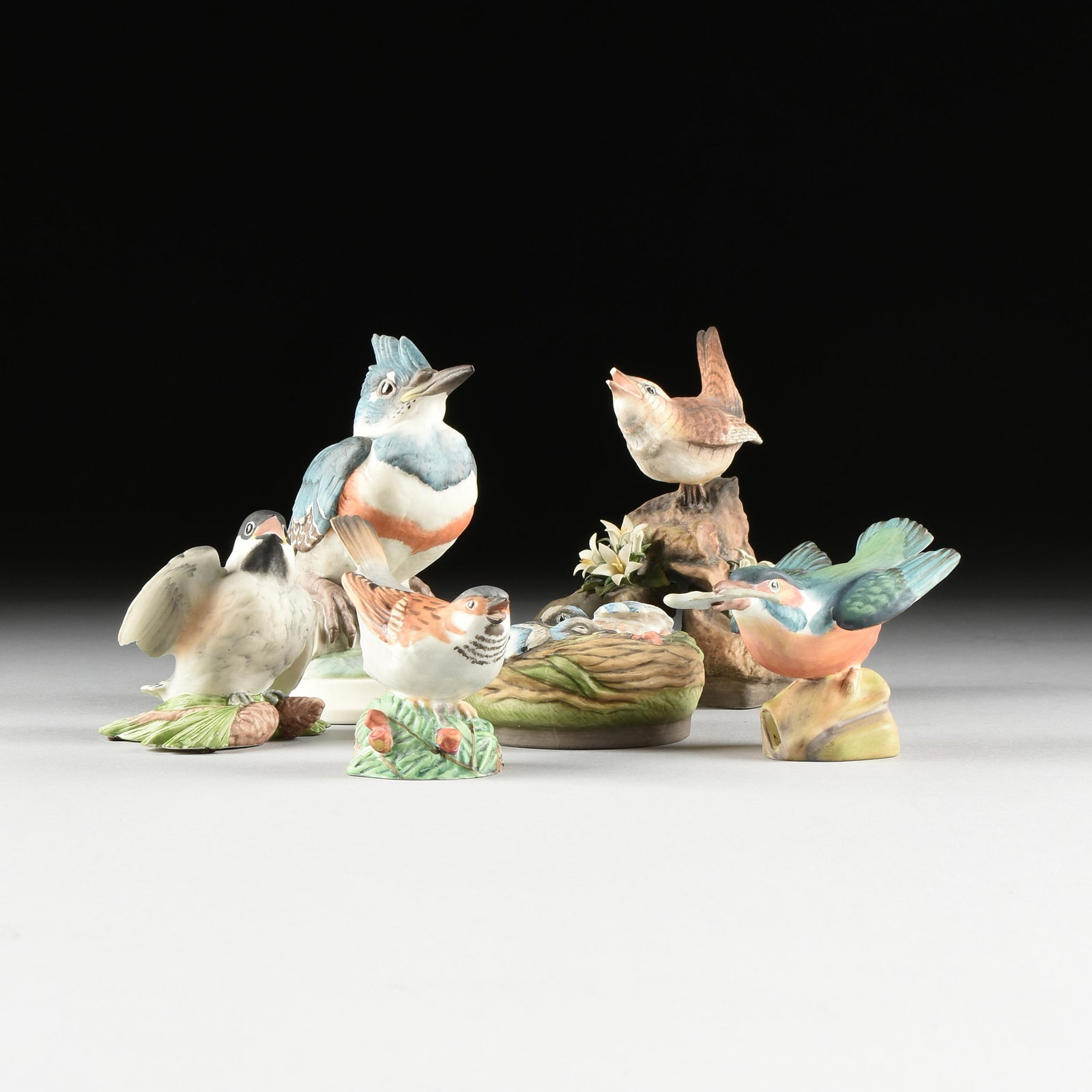 A GROUP OF SIX ROYAL WORCESTER AND BOEHM POLYCHROME (1 of 18)