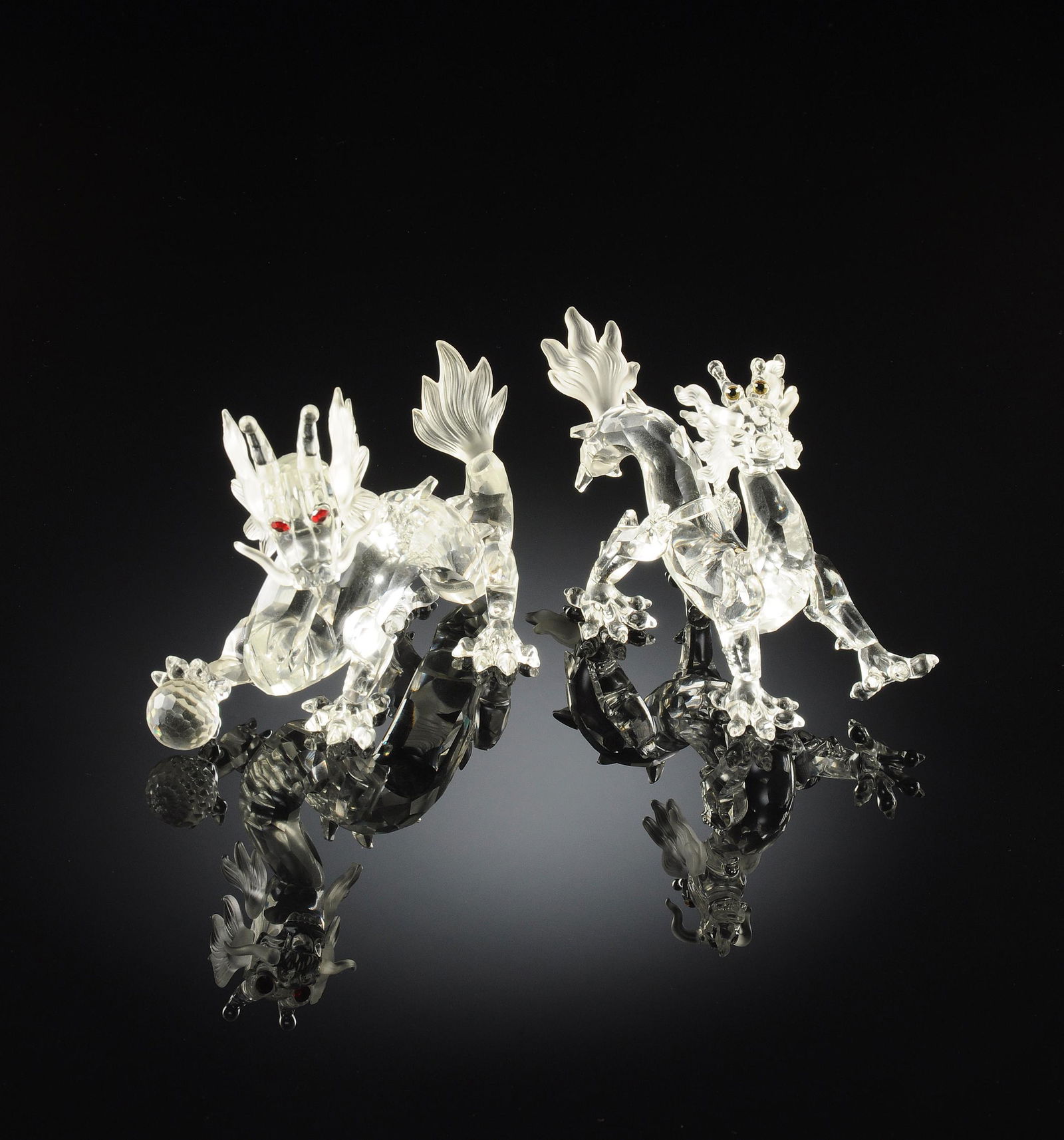 TWO SWAROVSKI CUT CRYSTAL DRAGONS, 1997 AND 1999, (1 of 6)