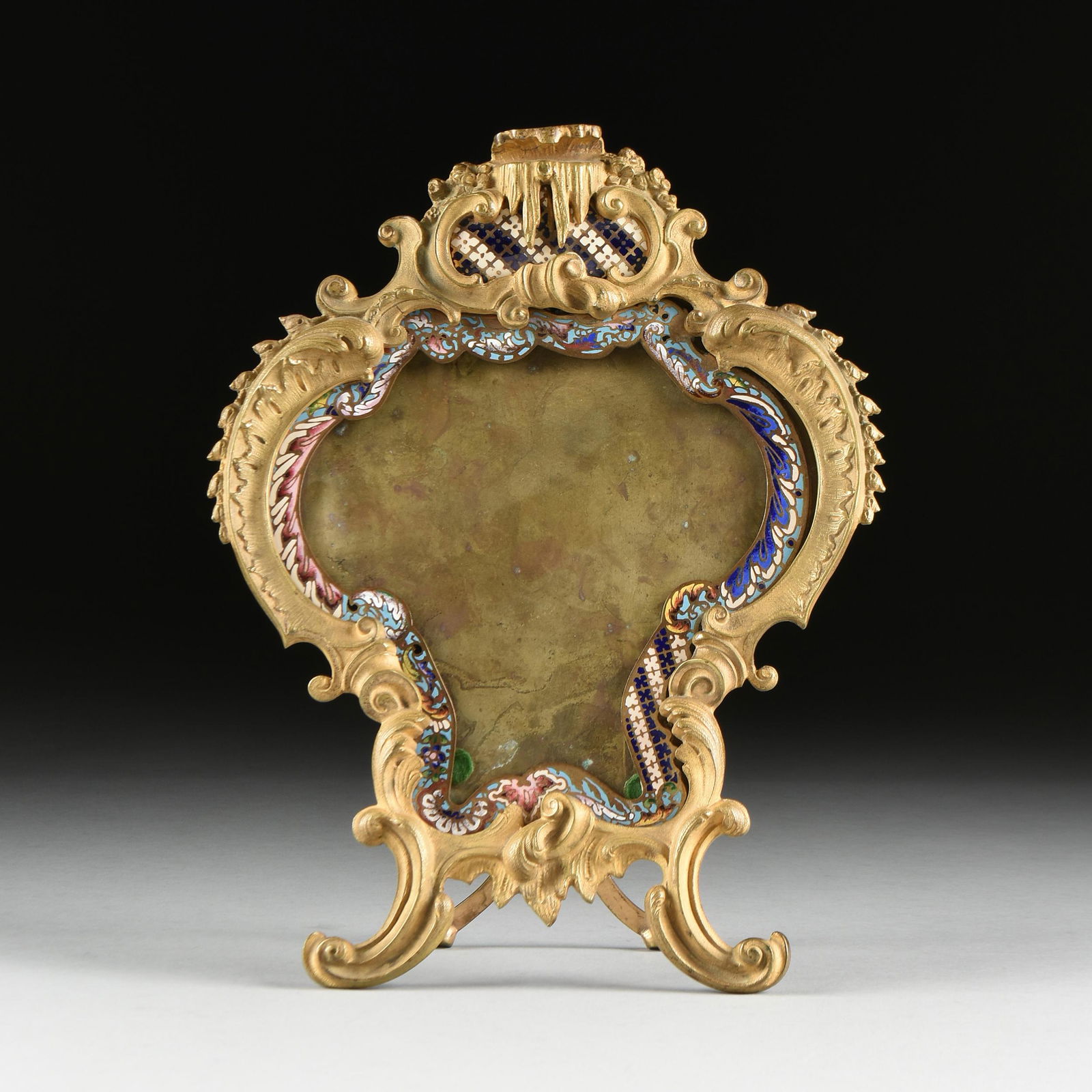 A FRENCH ROCOCO REVIVAL ORMOLU AND CHAMPLEVÉ ENAMEL (1 of 7)