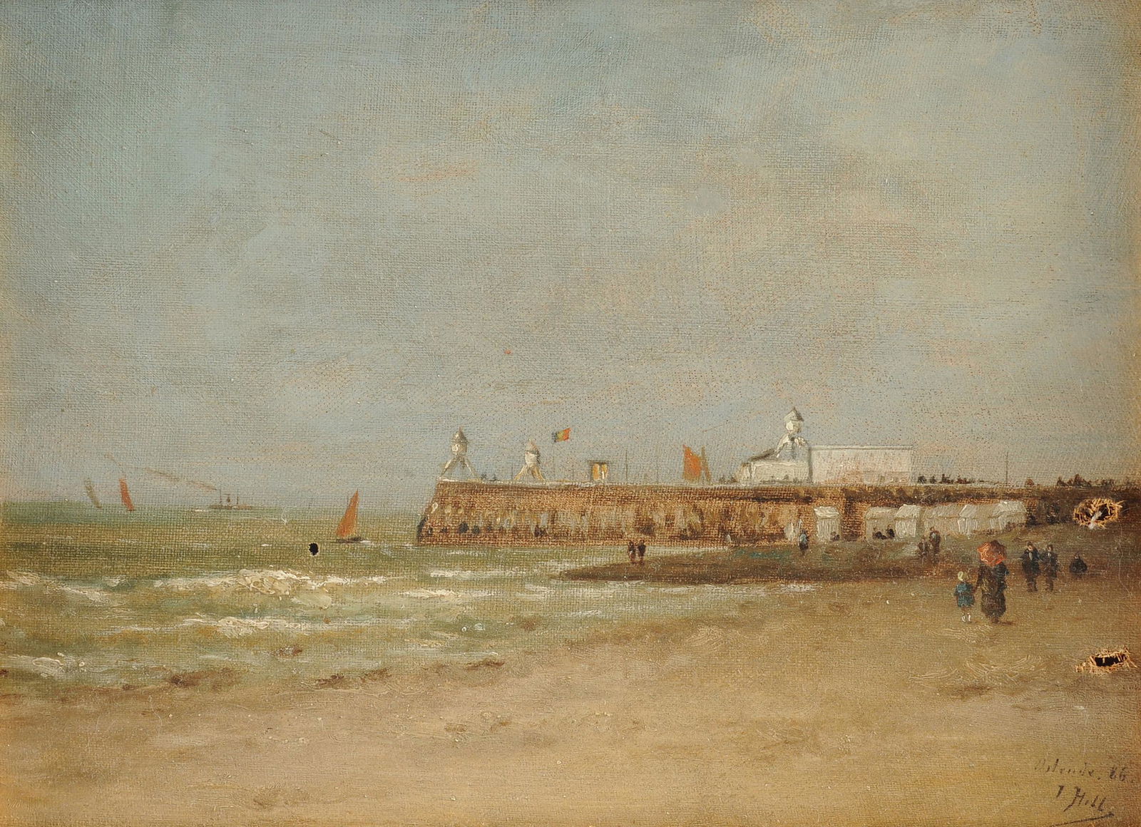 J. HILL (French 19th Century) A PAINTING, "Coastal (1 of 10)