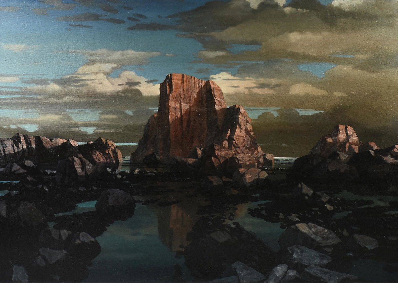 DAVID CATON (American/Texas b. 1955) A PAINTING, "Rock (1 of 11)